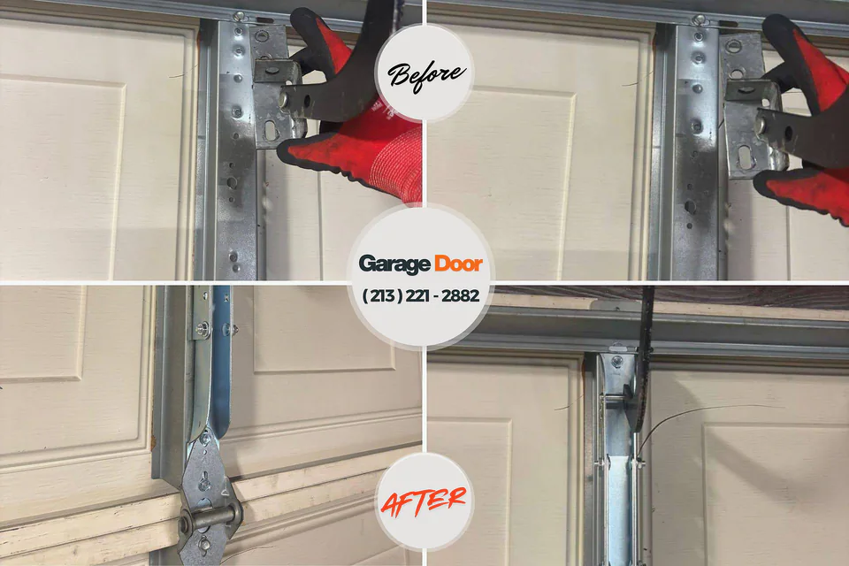 Before and after: garage door repair Lake Erie Beach, NY